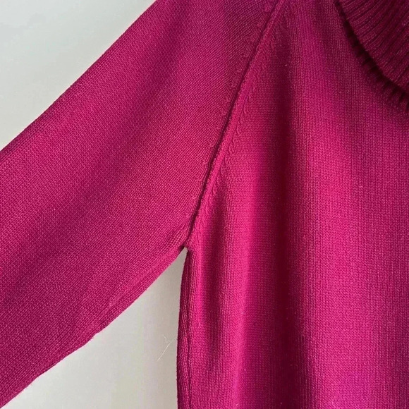 Jeanne Pierre Cowl Neck Solid Knit Sweater, Berry/Purple, Size Large - Picture 4 of 16